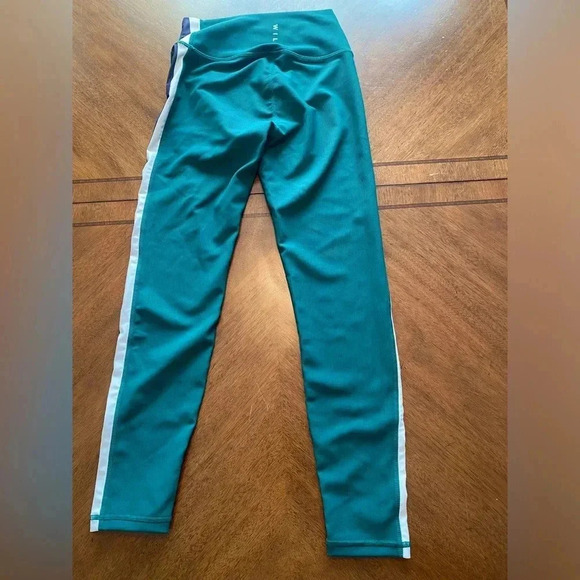 Wilo The Label Women’s Colorblock Ribbed Leggings Gym Workout‎ Pants Green S NWT - Picture 2 of 12